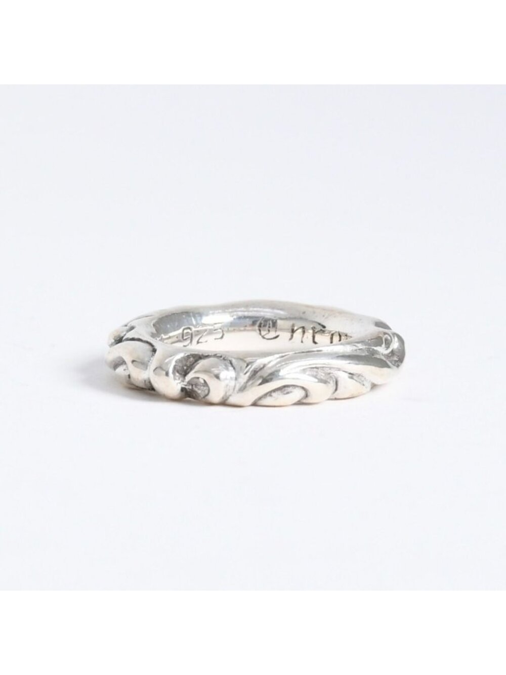 Chrome Hearts Scroll Band Ring 925 Sterling Silver